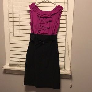 Ruffled dress with belt